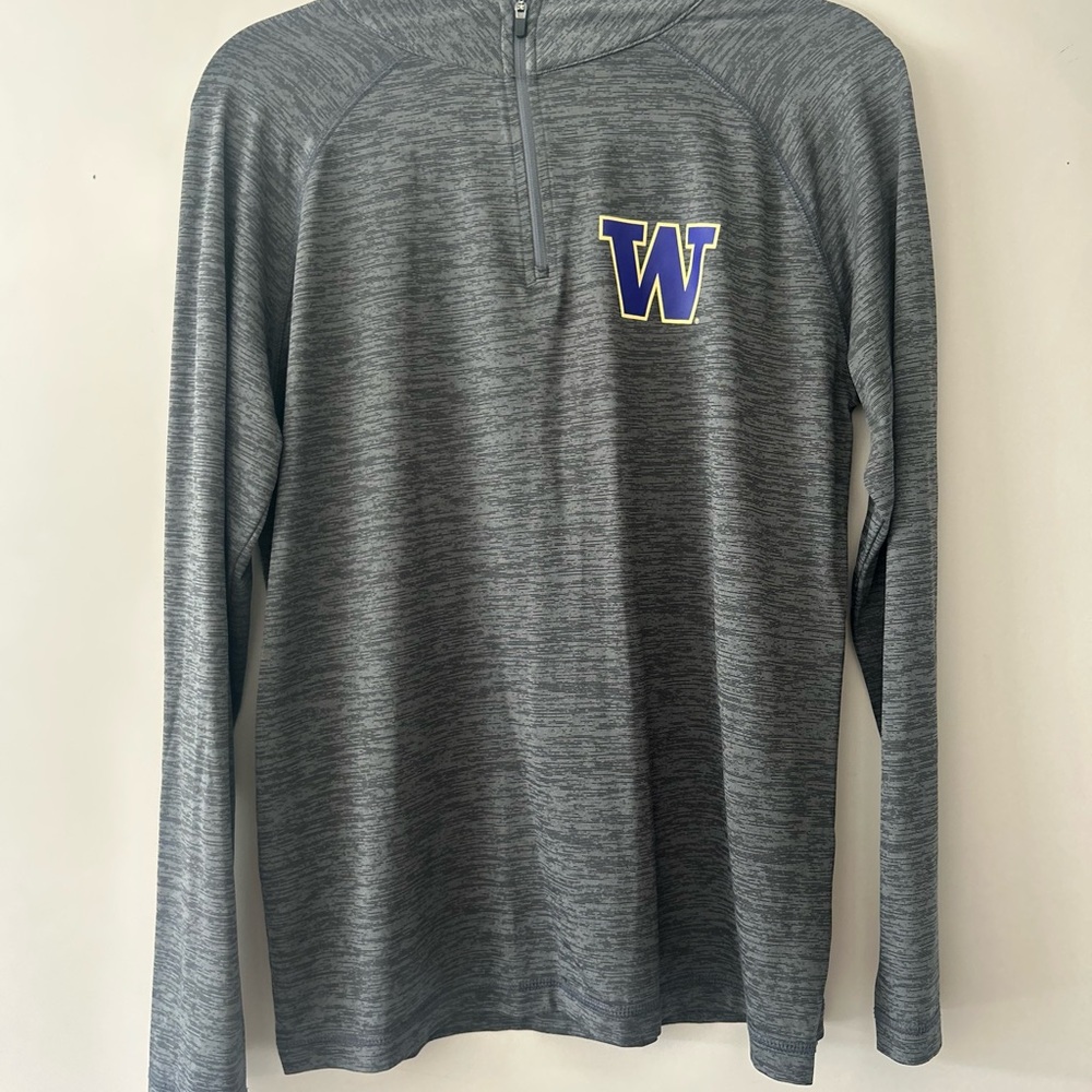 Gray Quarter-Zip Shirt Jacket